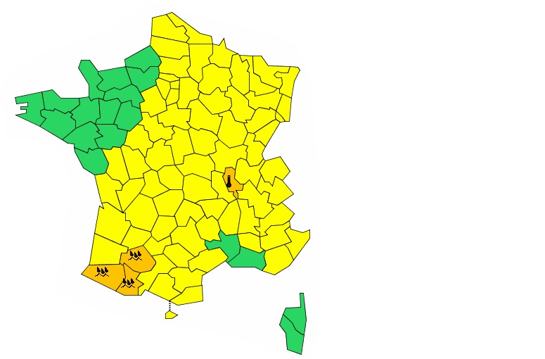 Gers Hautes Pyrénées Orages alerte