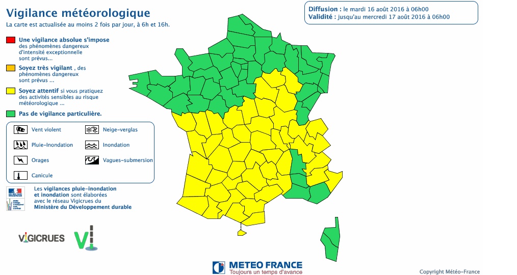 Orages. les Hautes Pyrénées et tout le sud ouest en alerte météo