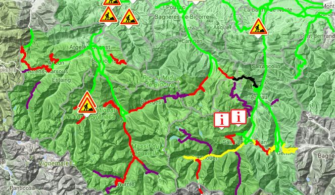 neige. comment s'informer sur l'état des routes dans la région