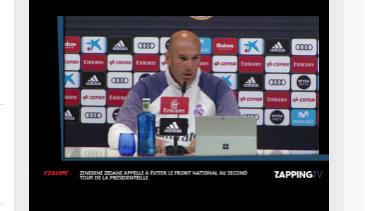 Zidane appelle &agrave; &eacute;viter au maximum Marine Le Pen et le Front National
