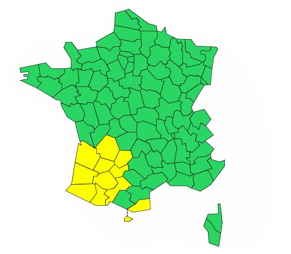 Orages. les Hautes Pyr&eacute;n&eacute;es, le Gers et la Haute Garonne en alerte