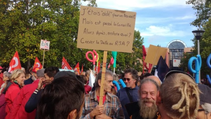 manif 12 septembre 2017 TArbes emplois aidés